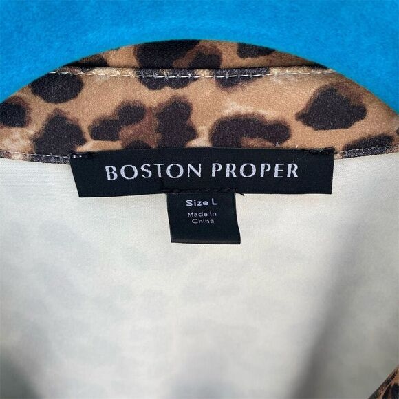 Boston Proper Leopard Print Zip-Up Women’s Size L Multicolor Sleeveless - Picture 7 of 7